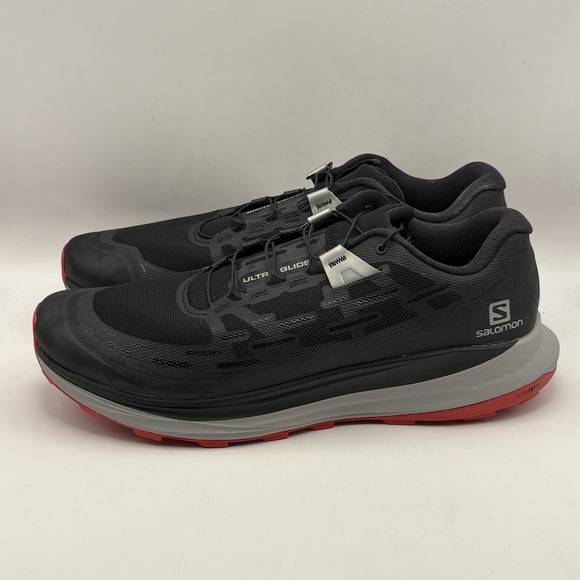 Salomon Ultra Glide Trail Running Shoes Mens Size 12 EUR 46 2/3 Black Alloy Goji